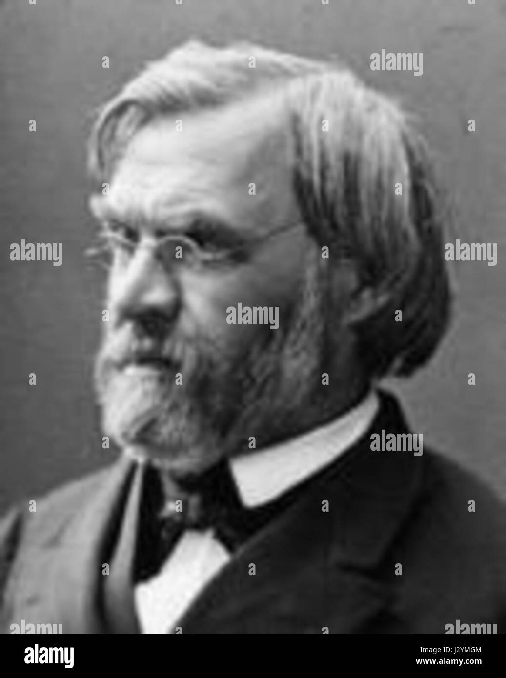 Ritratto di Alexander Ecker (1816-1887), anatomista e antropologo tedesco noto per i suoi studi sulle convoluzioni cerebrali e sui primi siti di sepoltura nel sud-ovest della Germania. Foto Stock