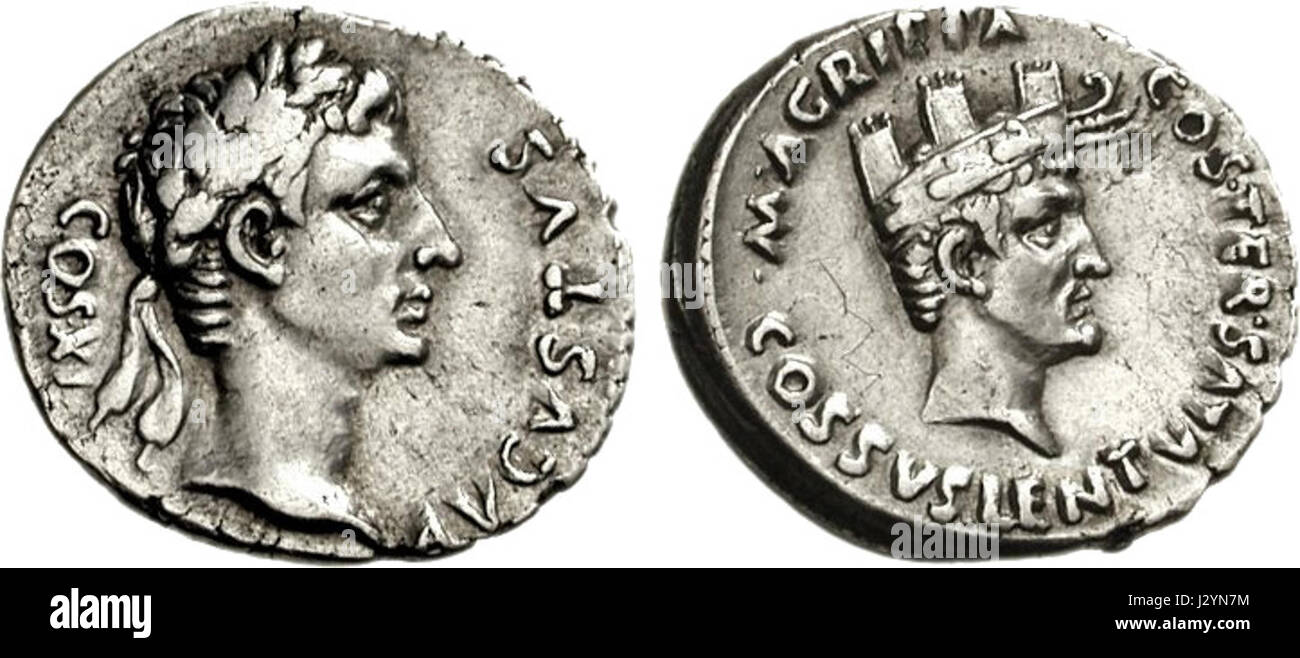 Augusto con Agrippa Foto Stock
