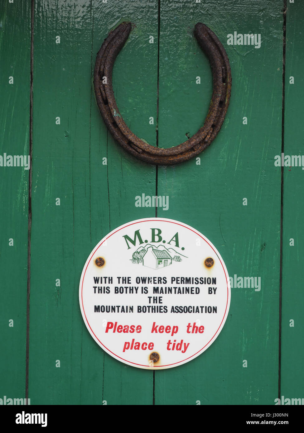 Mountain bothies association (MBA) segno, Oban bothy, Loch Morar Foto Stock