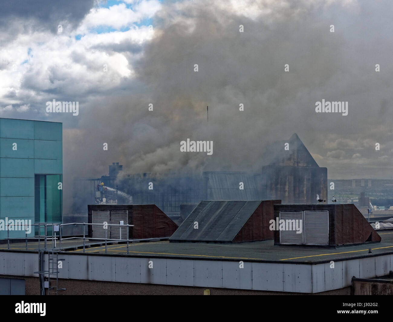 GSA Glasgow School of Art incendio che distrusse il vecchio edificio Foto Stock