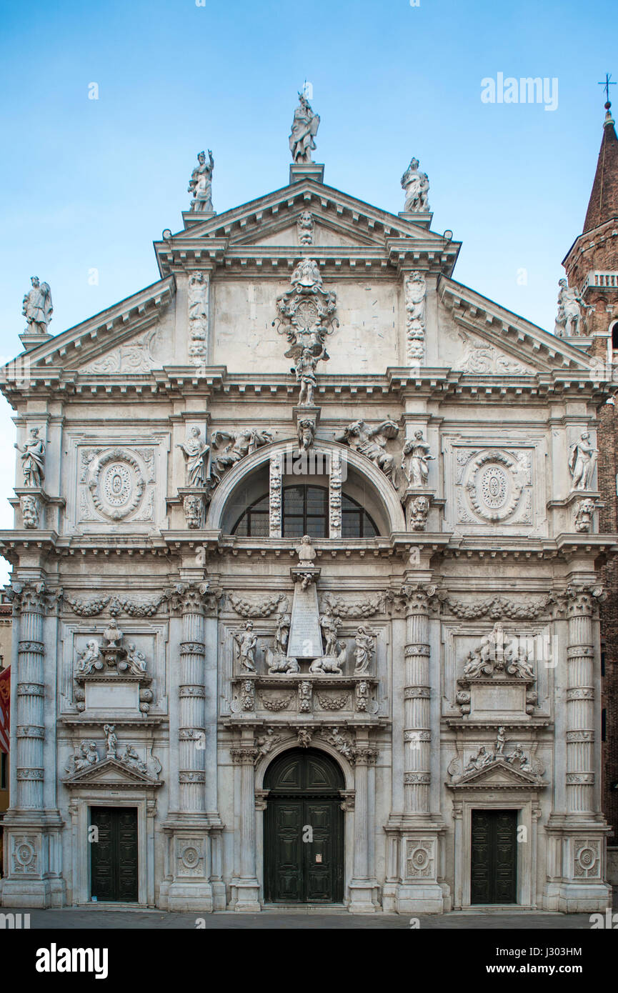 San Moise cattedrale, la chiesa cattolica a Venezia, Italia Foto Stock