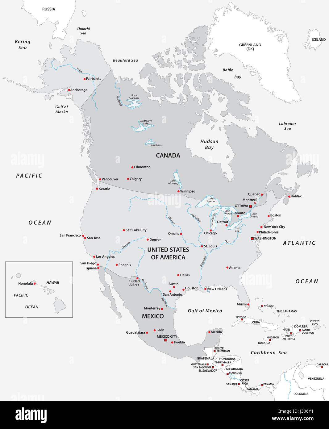 Cartina Muta America Del Nord