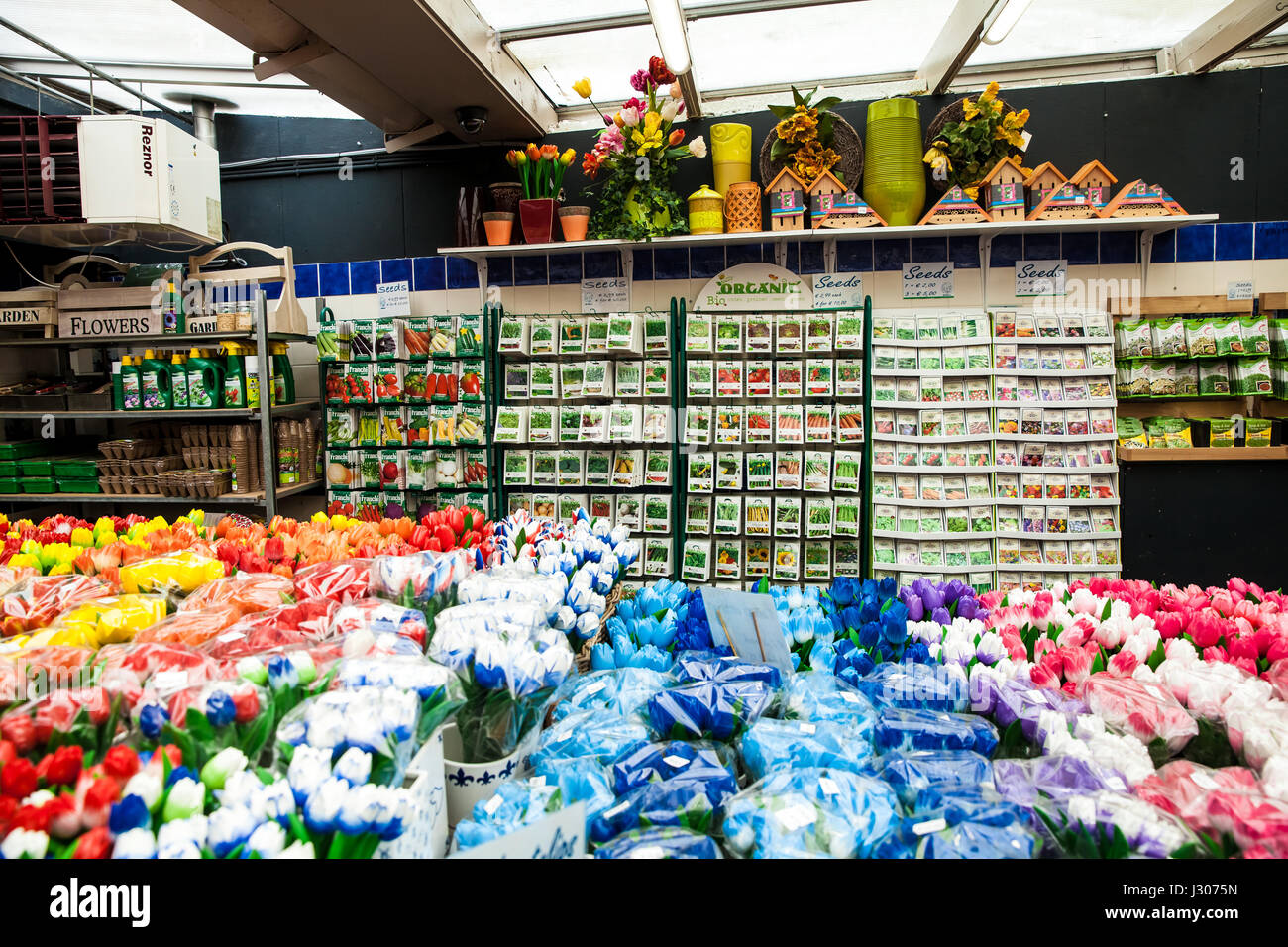 Il mercato dei fiori di Amsterdam city, Paesi Bassi Foto Stock