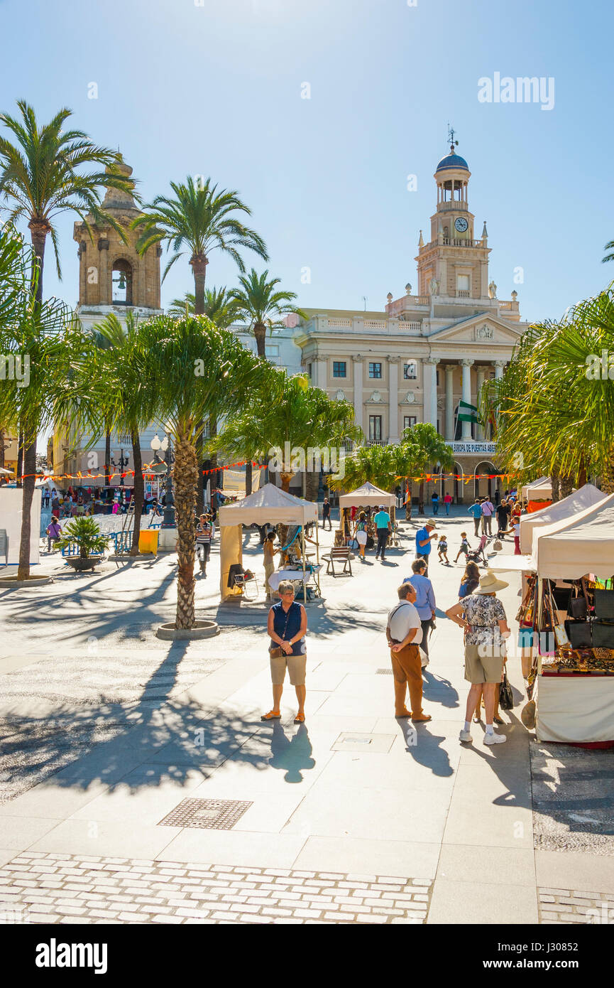Municipio di Cádiz, Plaza de San Juan de Dios, Andalusia, Spagna Foto Stock