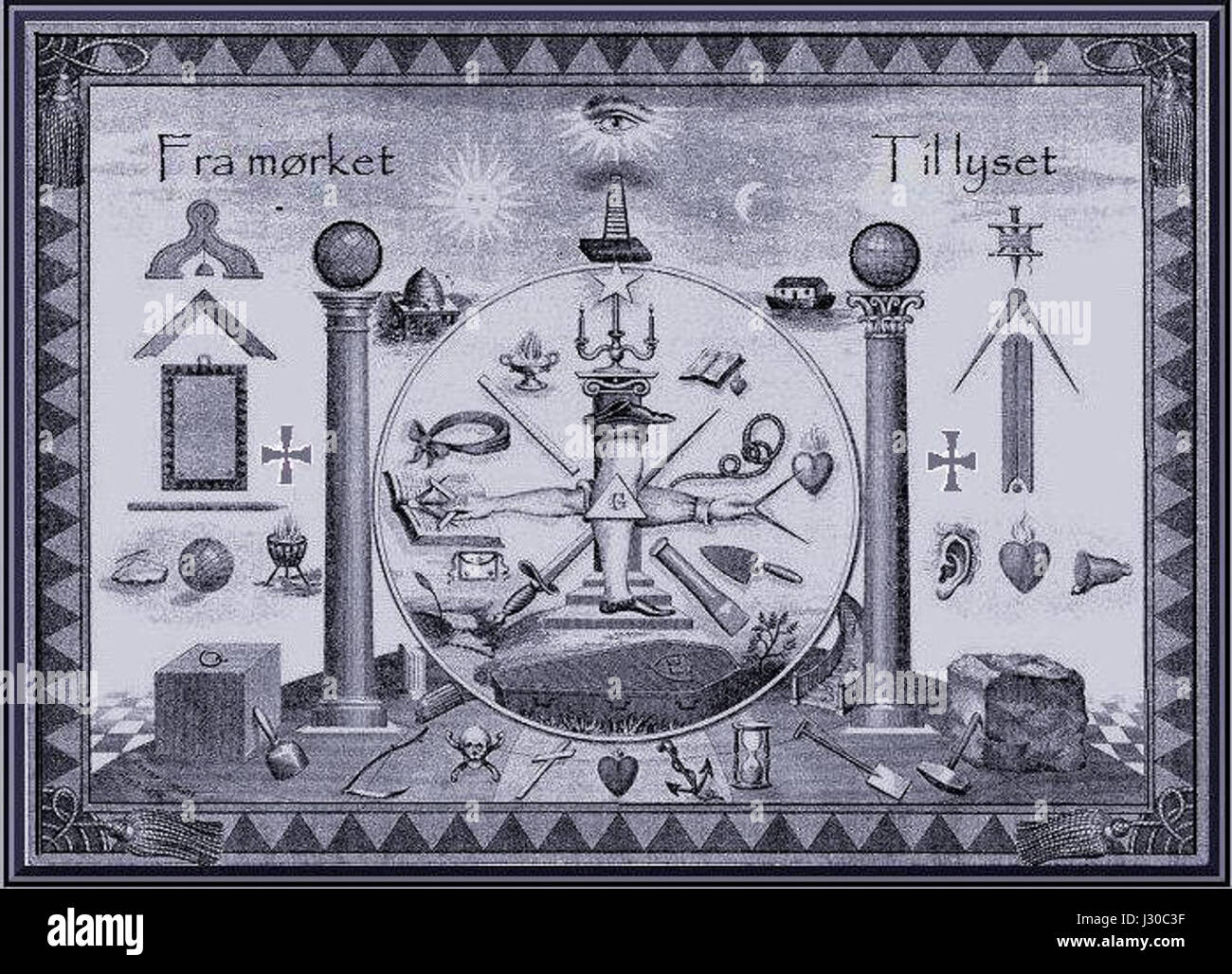 Alle frimurer symboler Foto Stock