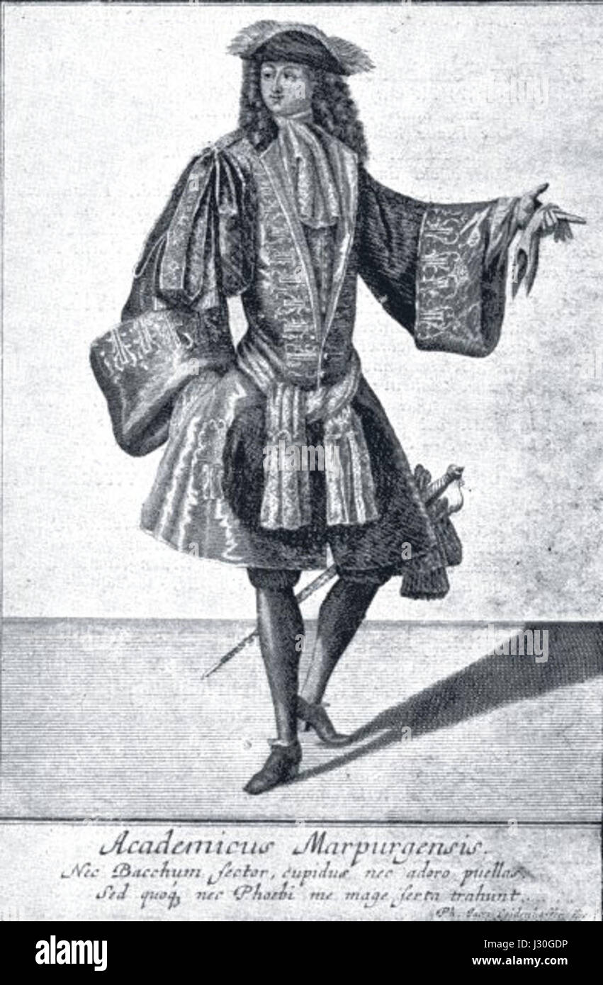 Academicus Marpurgensis si riferisce a un'opera accademica o accademica associata alla regione di Marburgo intorno al 1700. Questo potrebbe essere un riferimento a contributi accademici, storia intellettuale o ricerche specifiche di quel periodo. Foto Stock