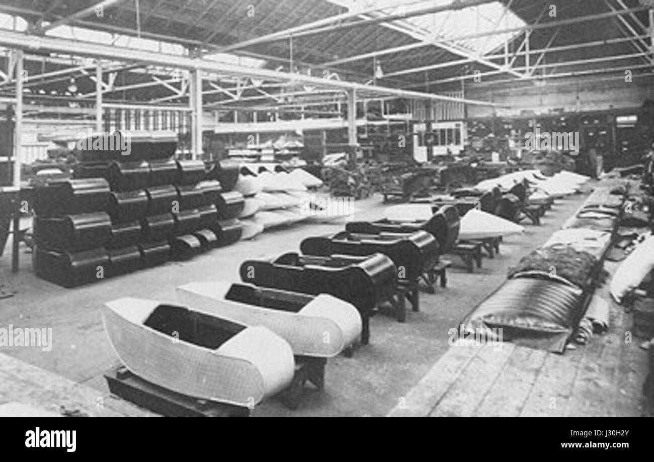 AJS zijspanfabriek Foto Stock