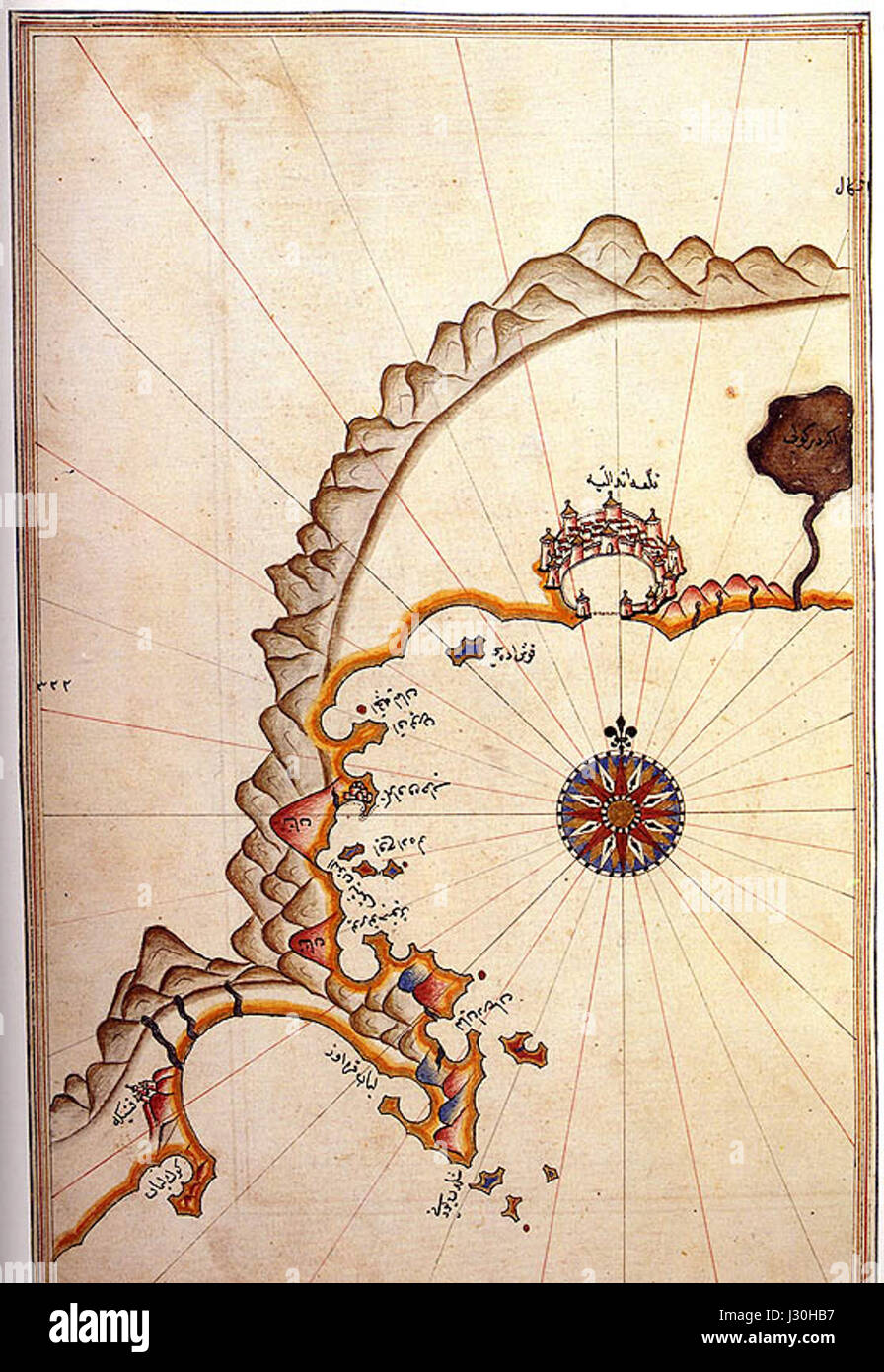 Antalya e Kemer da Piri Reis Foto Stock