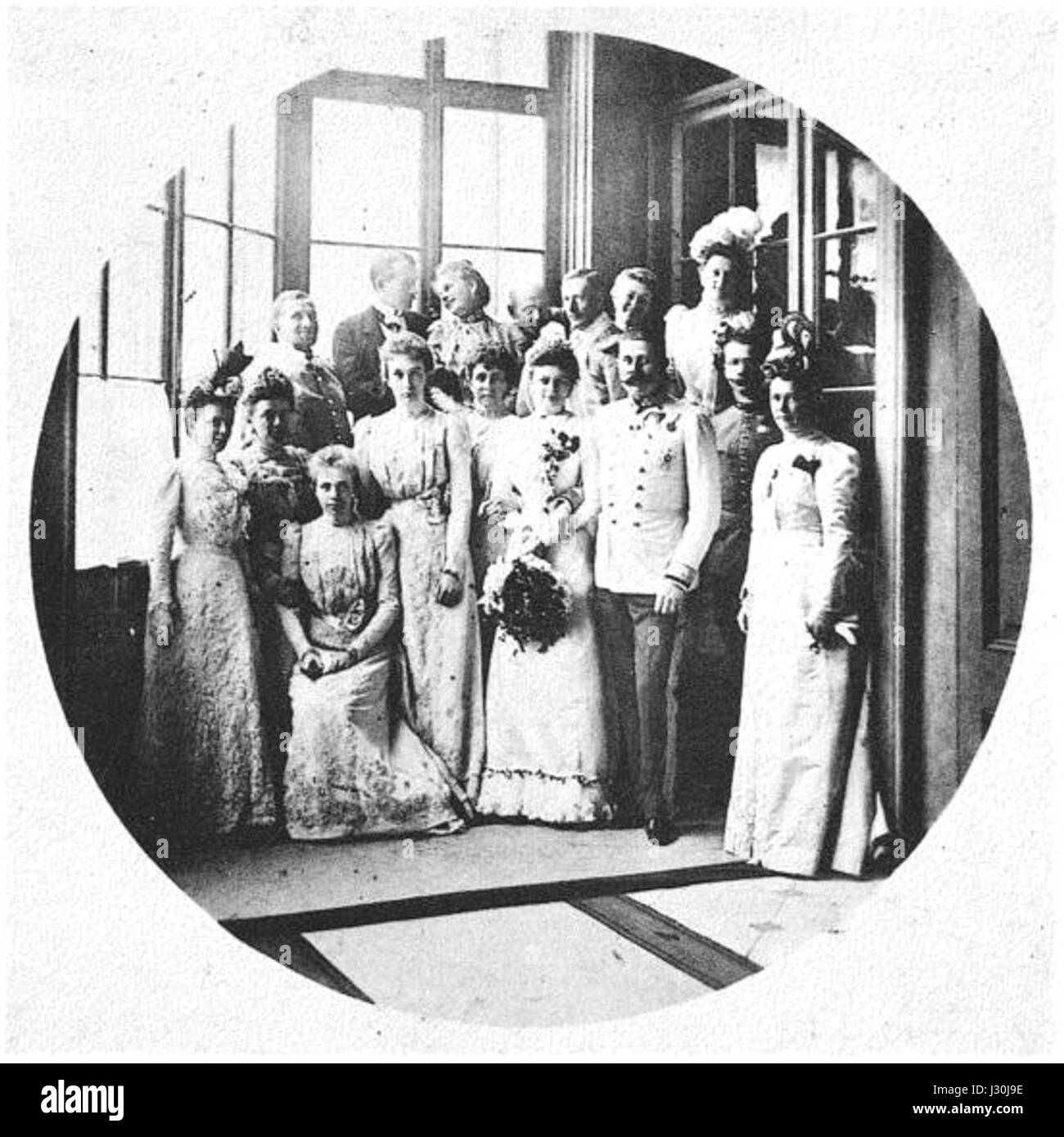 Arciduca Franz Ferdinand e Sophie foto di nozze 1900 Foto Stock