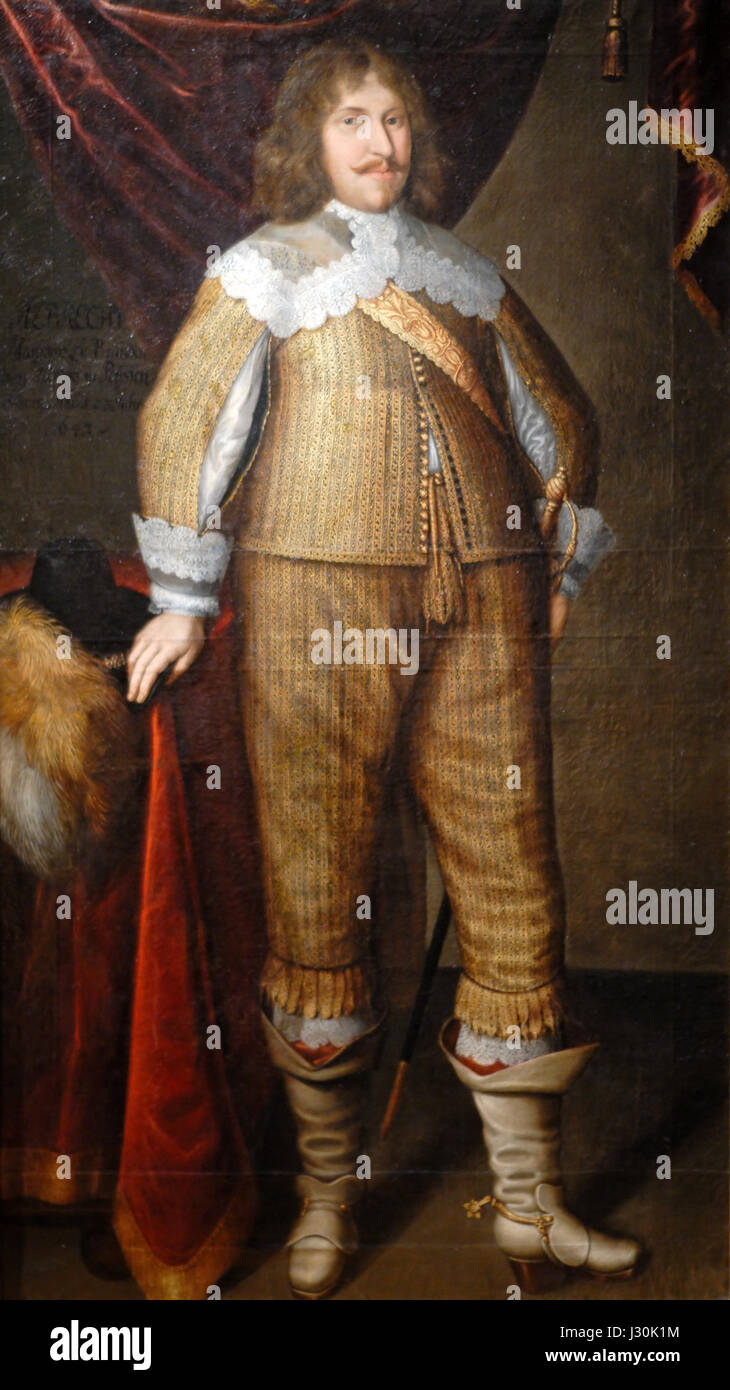 Albrecht von Brandenburg-Ansbach, noto anche come Albrecht II, fu una figura storica significativa nella Germania del XVI secolo. Era un principe e un mecenate delle arti, noto per i suoi contributi alle sfere religiose e politiche del Brandeburgo-Ansbach. Foto Stock