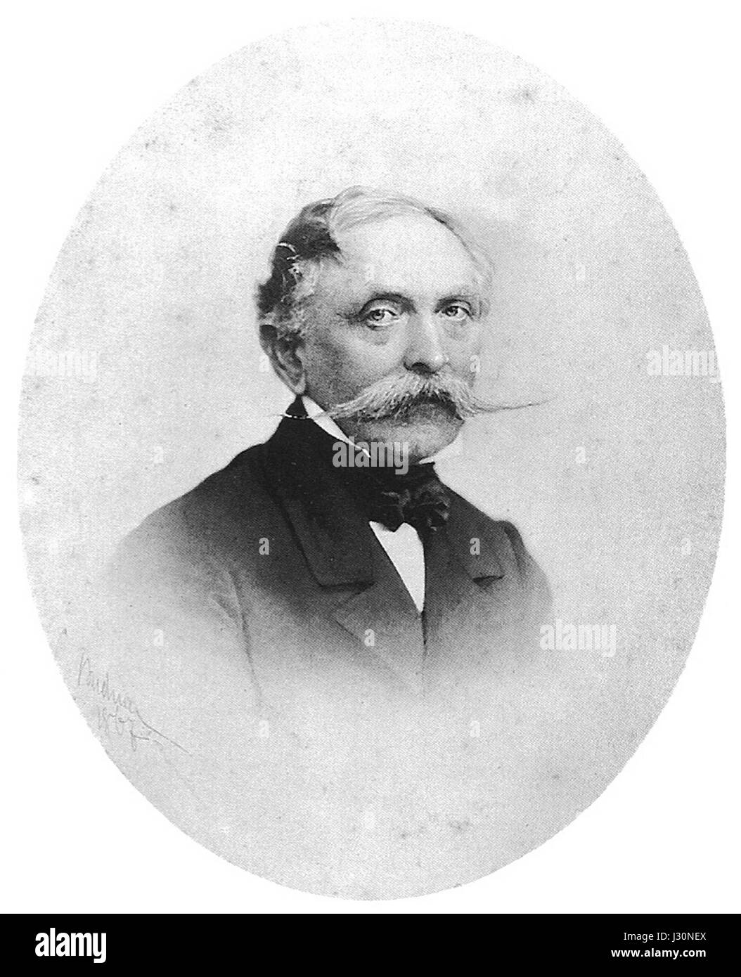 C Buchner - Herr mit gezwirbeltem Bart 1867 albumina (117) Foto Stock