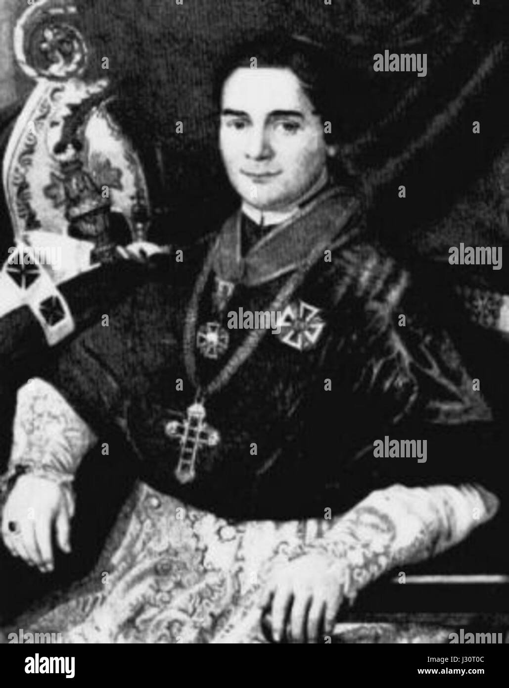 Un ritratto di Alois Josef Schrenk, una figura nel campo scientifico o medico. I contributi di Schrenk sono probabilmente legati alla ricerca anatomica o medica, fornendo informazioni sul suo ruolo nel campo durante il suo tempo. Foto Stock