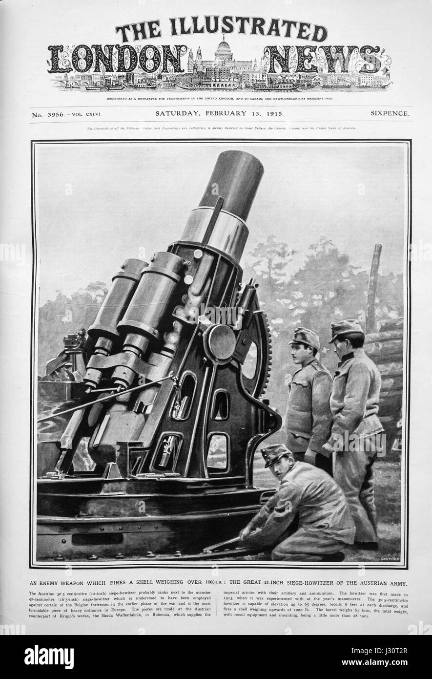 Obice austriaco Illustrated London News Foto Stock