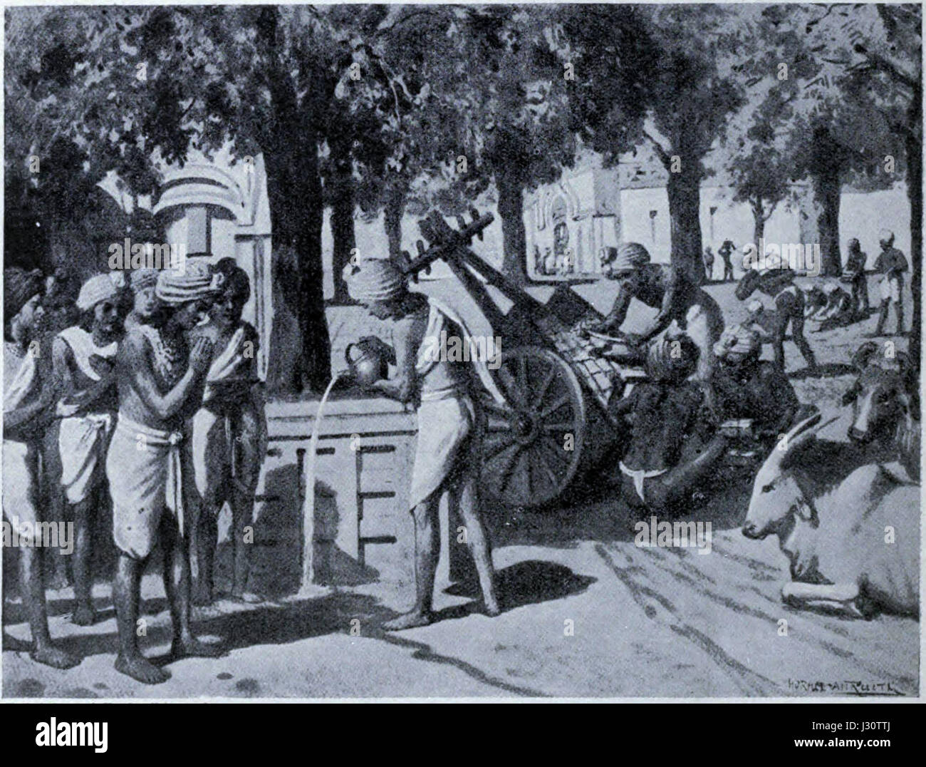 Anathapindika è noto per il suo grande atto di carità nella tradizione buddista, in particolare la sua donazione di un monastero per il Buddha, simboleggiando la generosità e la devozione. Foto Stock