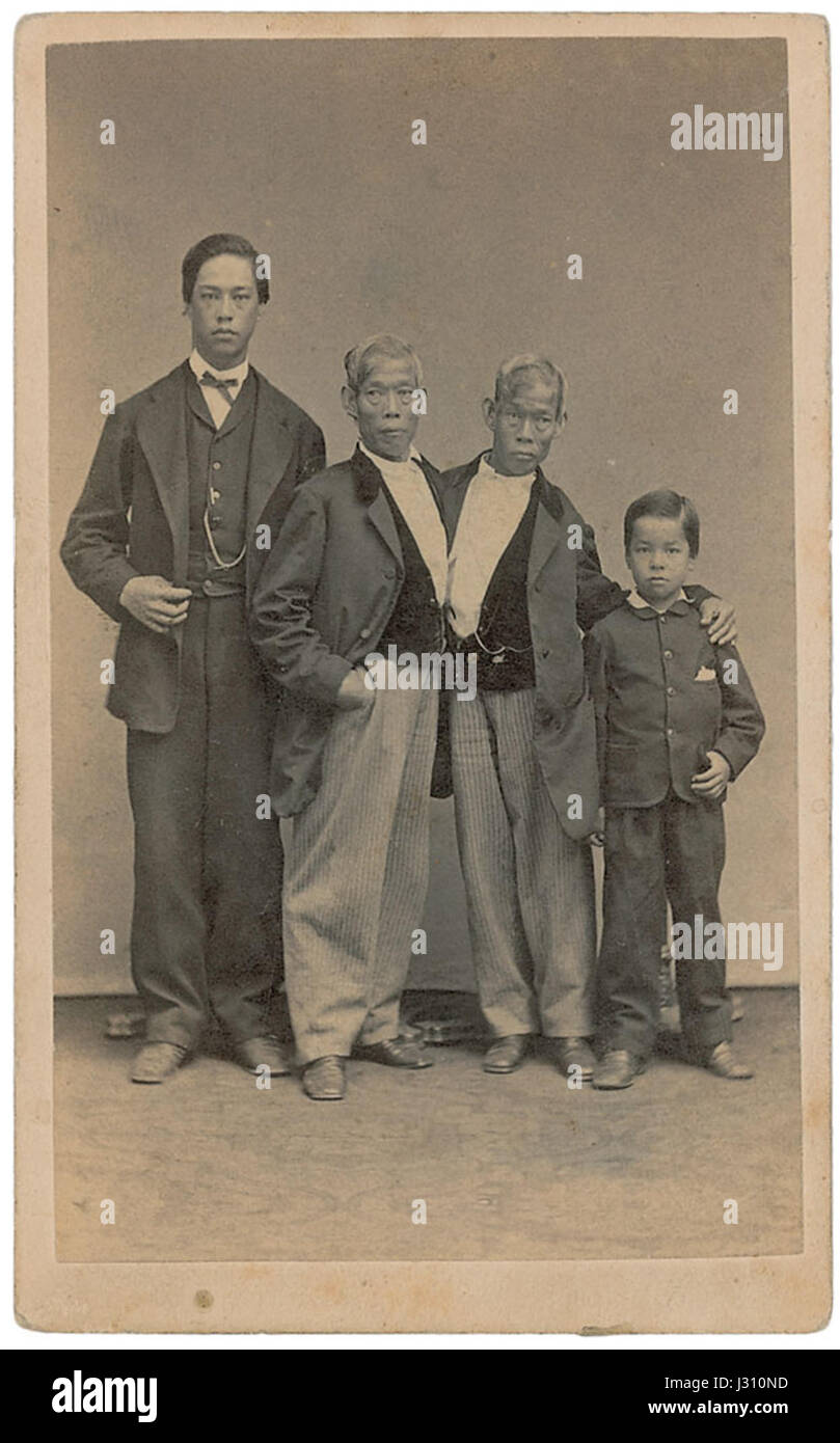 Chang,Eng,andSons(c.1865-1870) Foto Stock