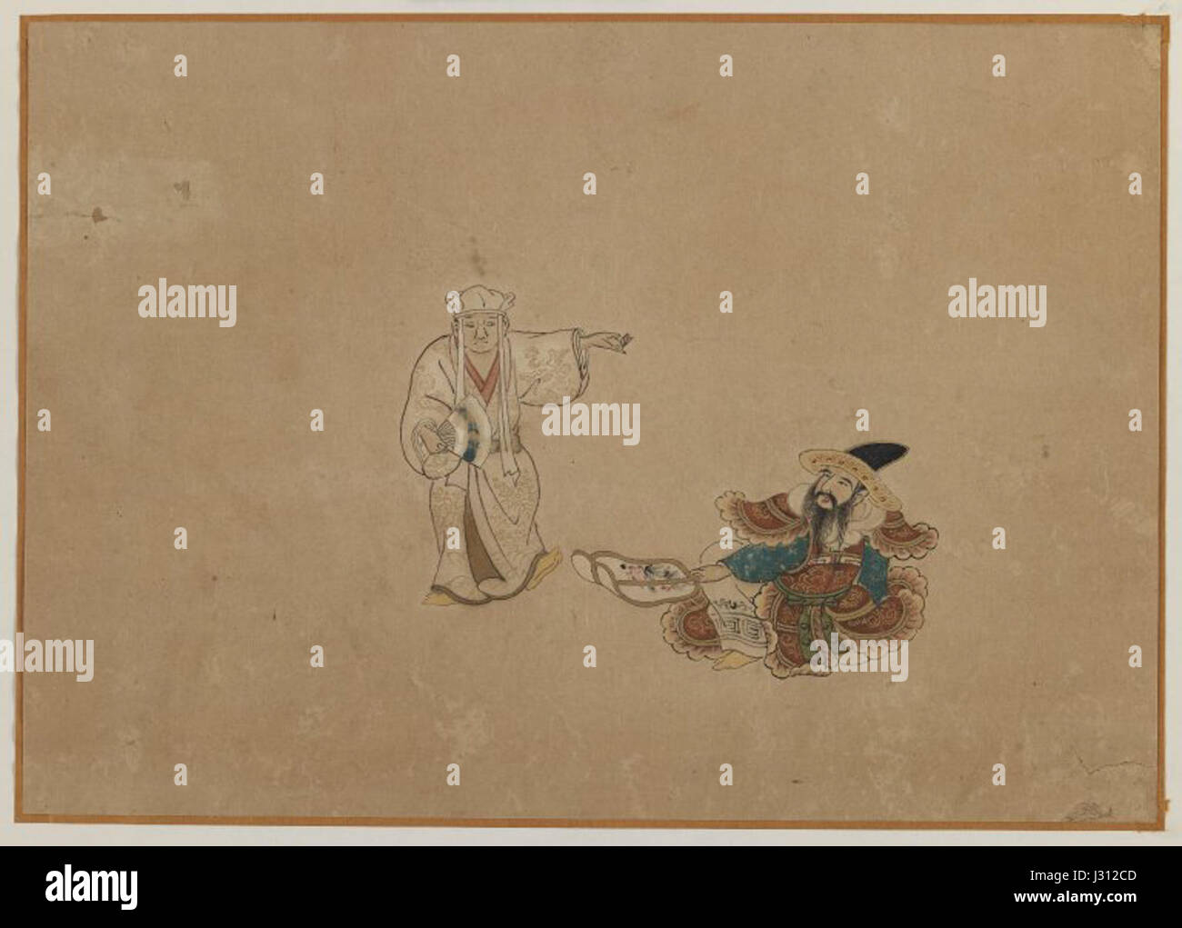 Il Brooklyn Museum - due figure Album Leaf Pittura Foto Stock