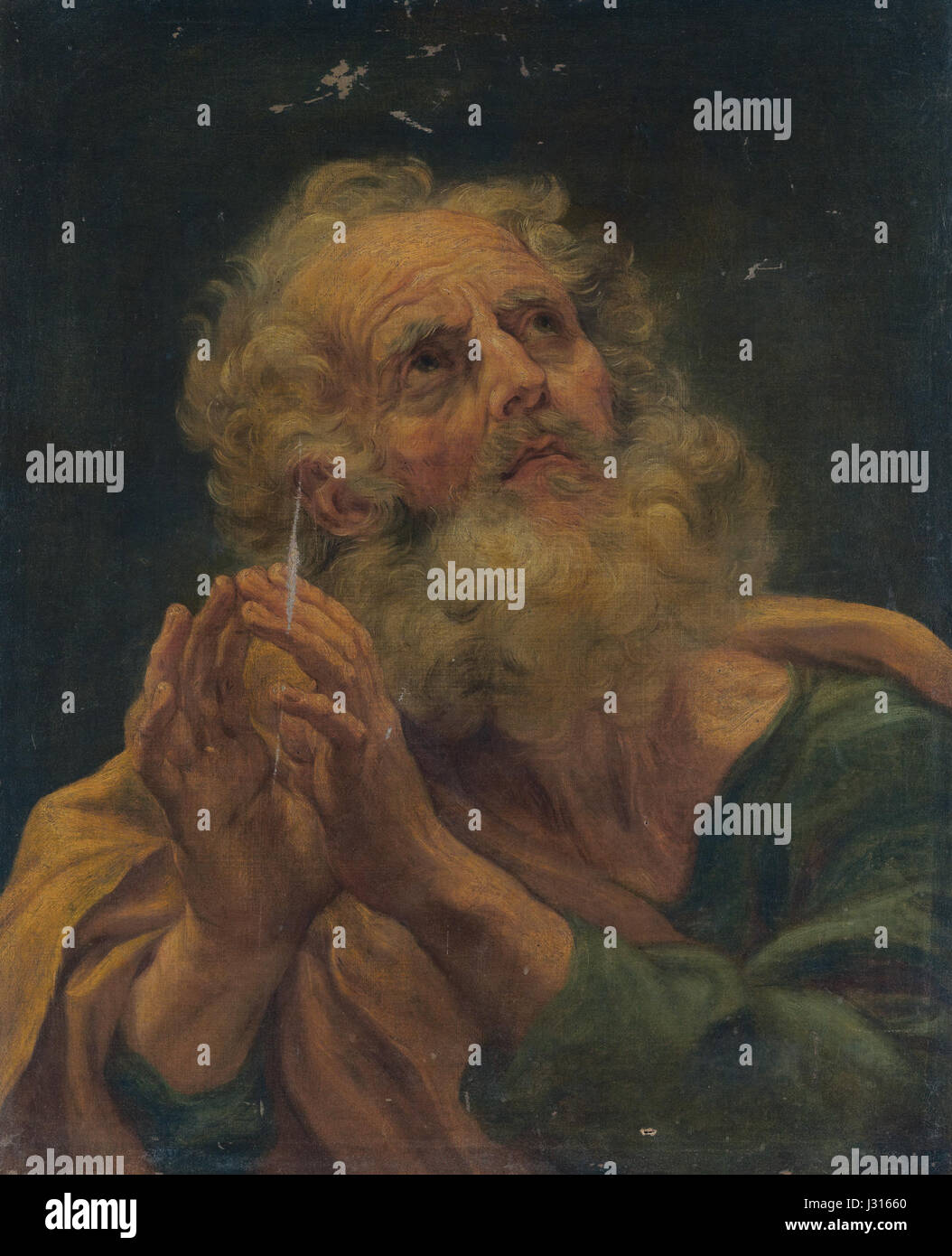 Un apostolo, olio su tela di Giovanni Battista Gaulli, chiamato Il Baciccio Foto Stock