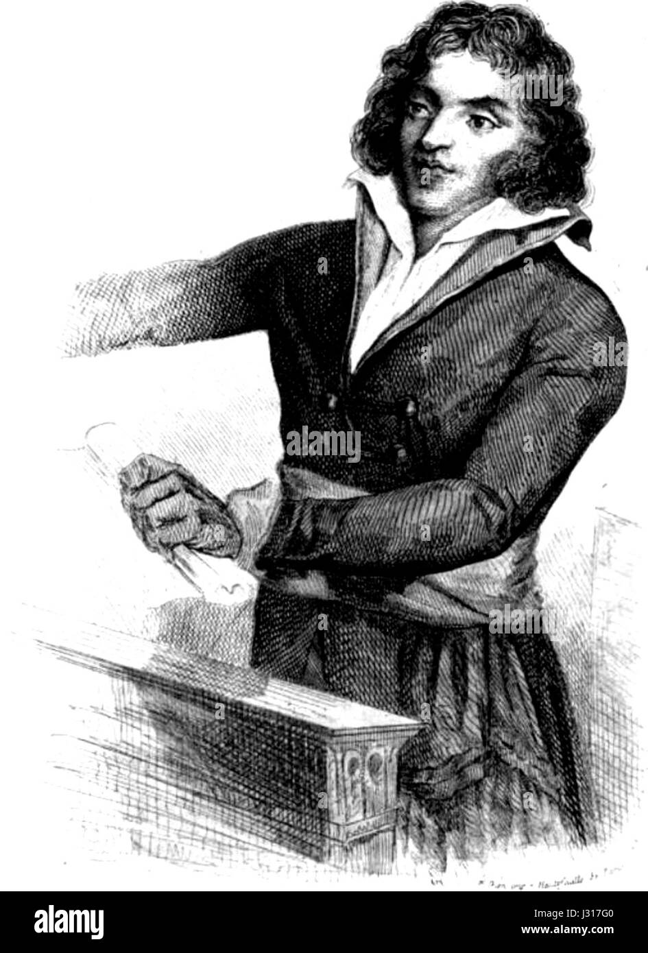 Un discorso di Barere, una figura notevole durante la Rivoluzione francese, concentrandosi sul suo ruolo e l'atmosfera politica del periodo, in particolare i suoi contributi alla retorica rivoluzionaria. Foto Stock