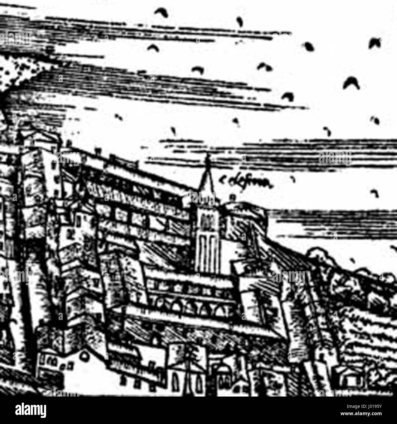 Celestia si riferisce a un'opera dell'artista De Barbari, probabilmente un'illustrazione o una stampa. Il titolo suggerisce che potrebbe essere una rappresentazione celeste o astronomica, forse catturando le stelle, il cielo o gli elementi cosmici attraverso la prospettiva unica dell'artista. Foto Stock