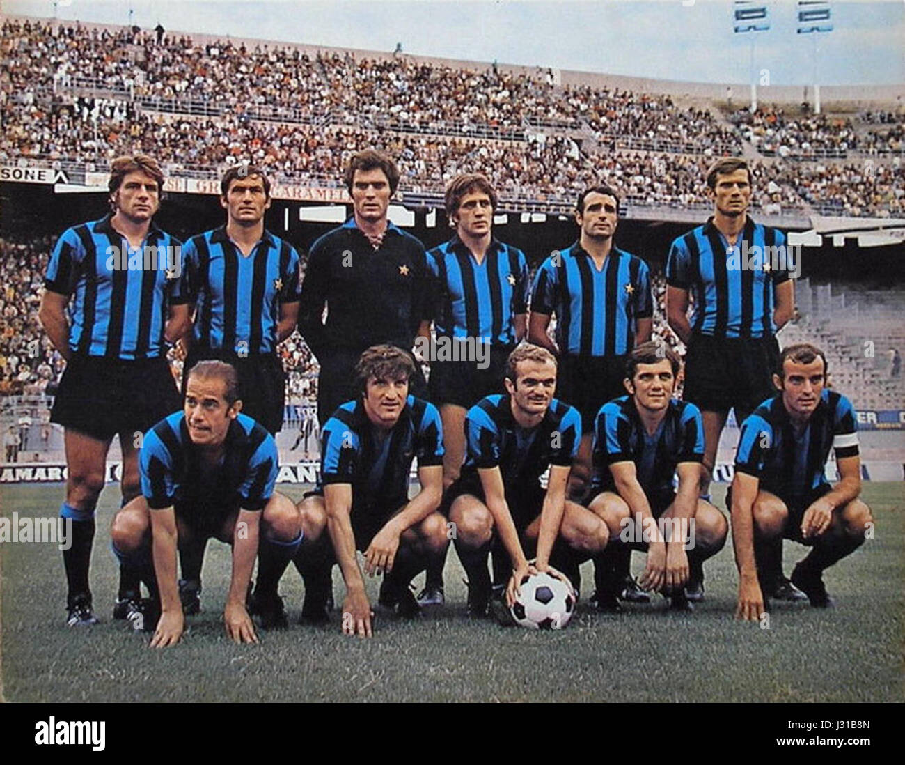 La stagione 1969-70 del FC Internazionale Milano, un periodo significativo nella storia calcistica del clubâ, con partite e risultati chiave in questo periodo. Foto Stock