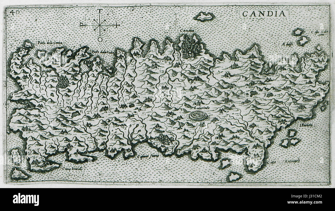 Candia - Giuseppe Rosaccio - 1598 Foto Stock