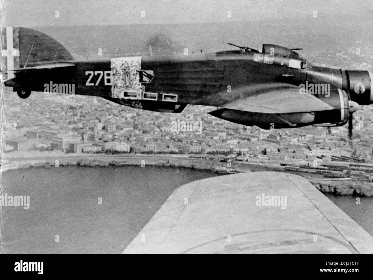 Savoia Marchetti SM 79 Sparviero in volo da dx Foto Stock