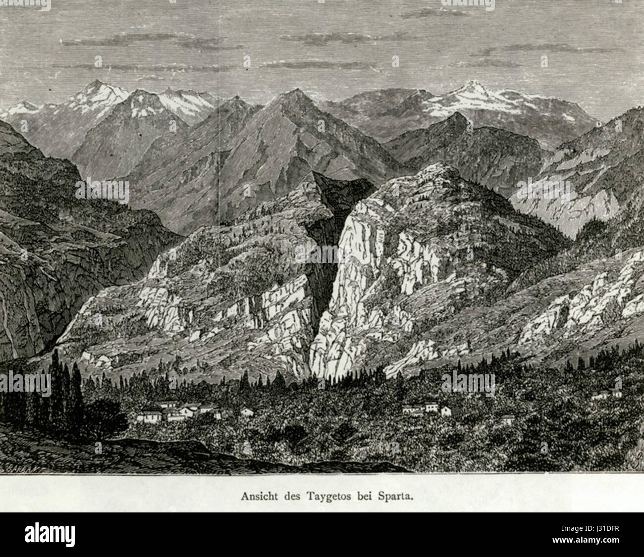 Ansicht des Taigetos bei Sparta - Schweiger Lerchenfeld Amand (Freiherr von) - 1887 Foto Stock