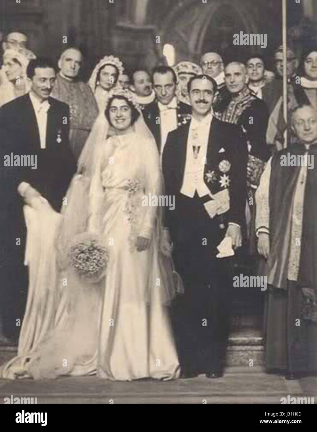 Maria Francesca di Savoia e Luigi Carlo di nozze Bourbon-Parma 1939-01-23 Foto Stock