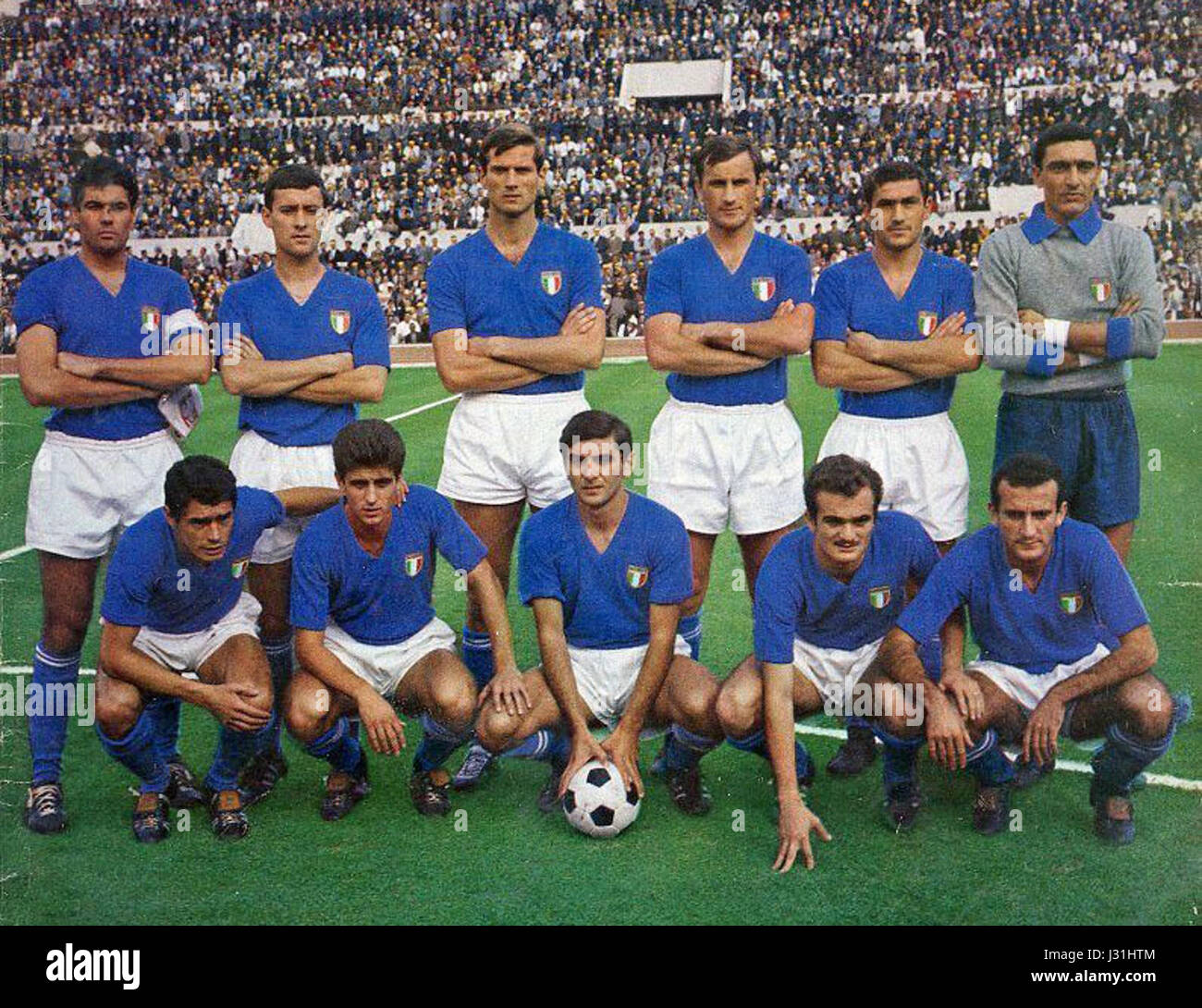 La squadra italiana di Roma, 1965, si riferisce a un evento significativo o raduno che coinvolge la nazionale italiana, possibilmente legato a sport come il calcio, e la loro partecipazione ad un evento a Roma durante quell'anno. Foto Stock