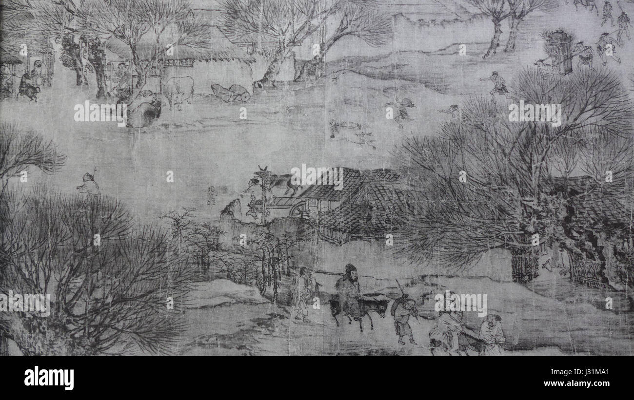 Lungo il fiume durante il Festival Qingming PRE restauro dettaglio Foto Stock