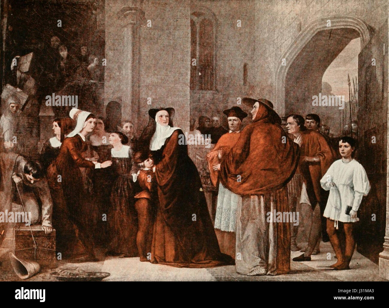 Il Cardinale Boucher esorta la madre di Edward V per lasciare che il suo figlio fuori Sanctury da John Z. Bell Foto Stock