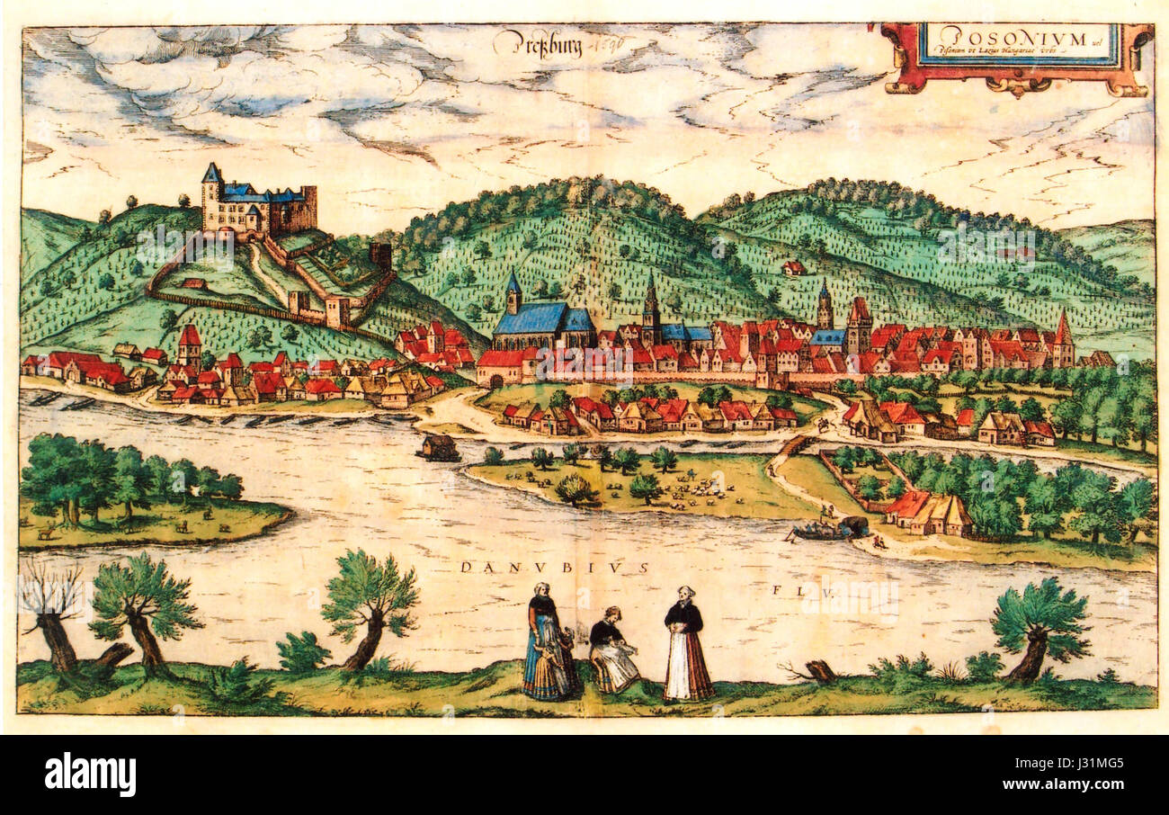 Bratislava nel XVI secolo Foto Stock