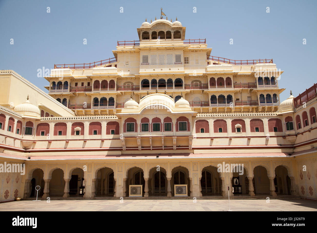 Il Chandra Mahal Palace, parte del palazzo di città di Jaipur nel Rajasthan, India. Foto Stock