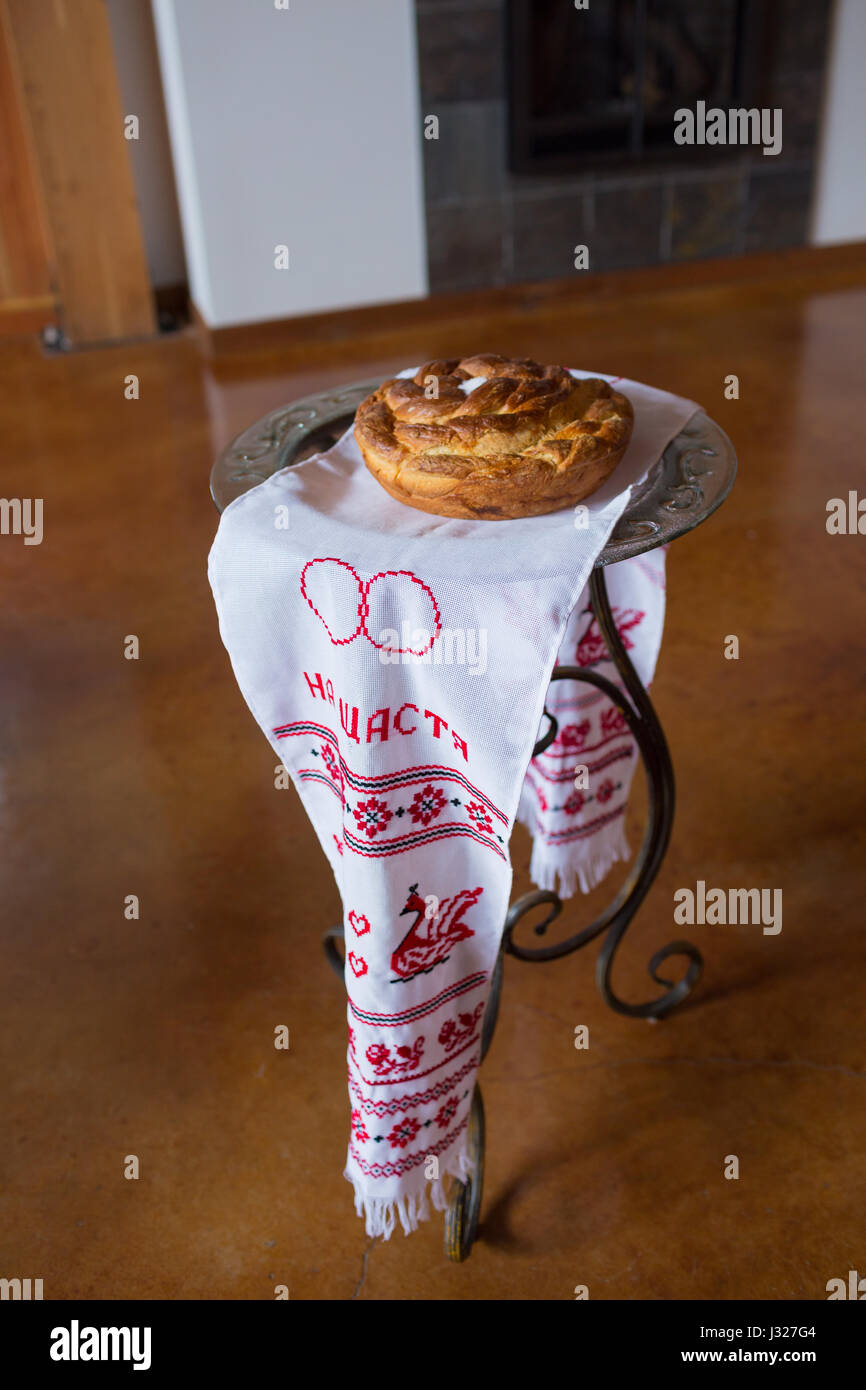 Challah pane al ricevimento di nozze Foto Stock