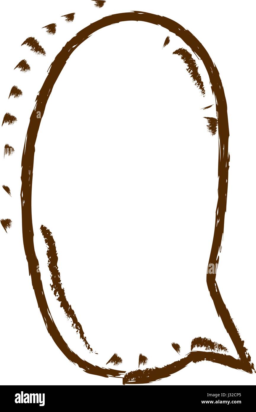 Monocromatico disegnati a mano silhouette di discorso in forma ovoidale Illustrazione Vettoriale