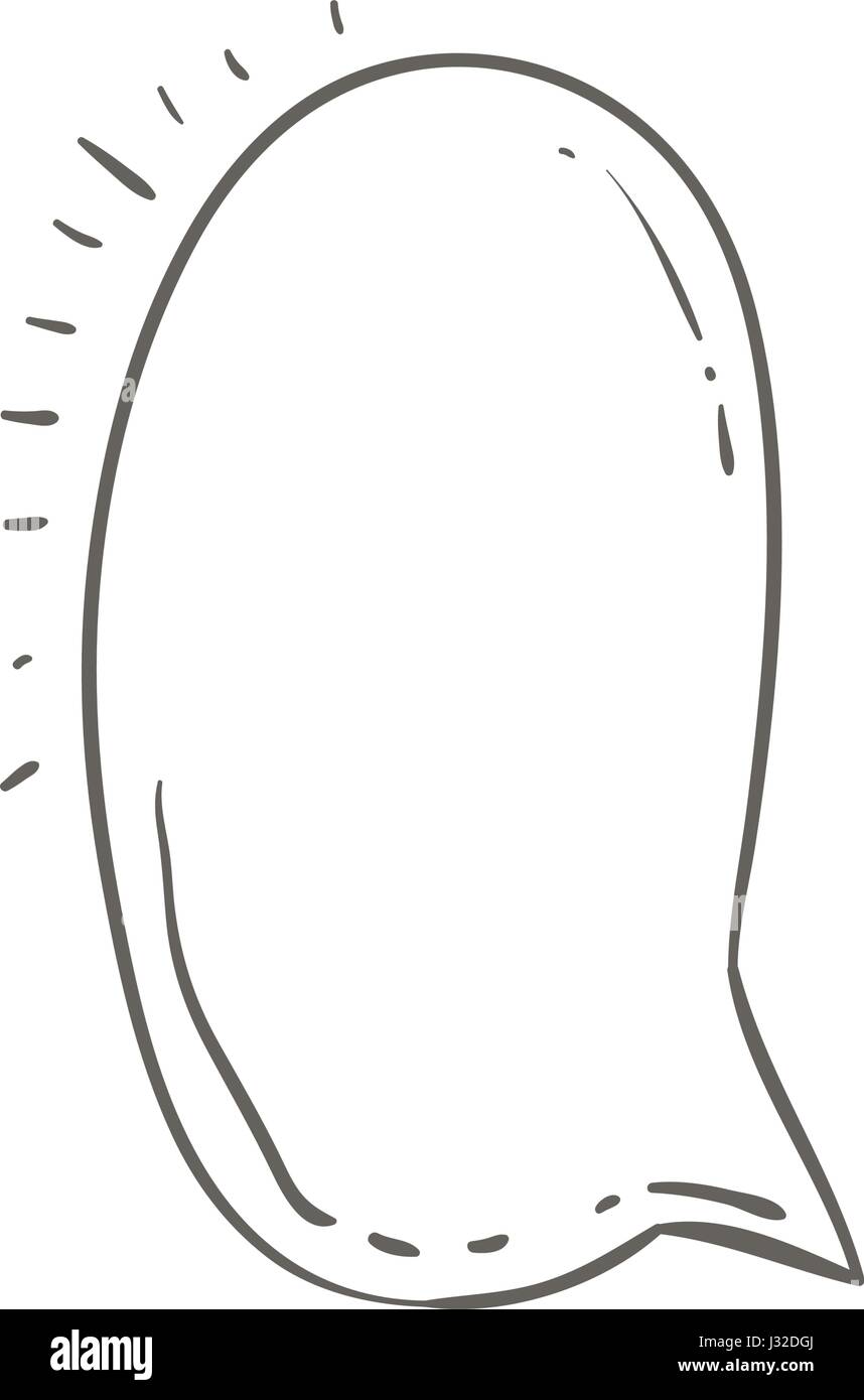 Grigio disegnati a mano il discorso in forma ovoidale Illustrazione Vettoriale