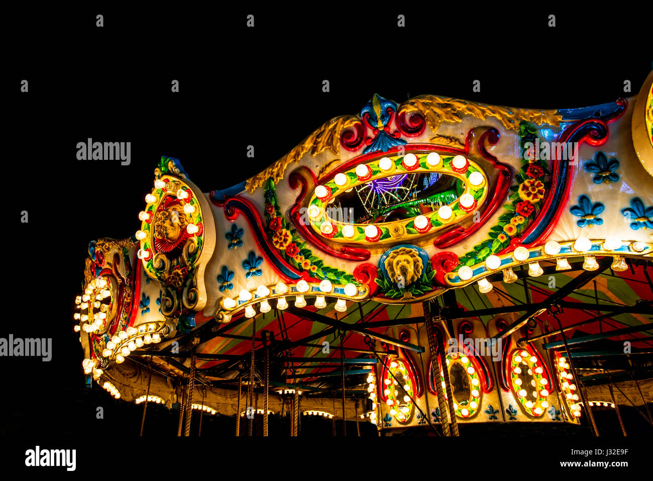 Giostra di notte Foto Stock
