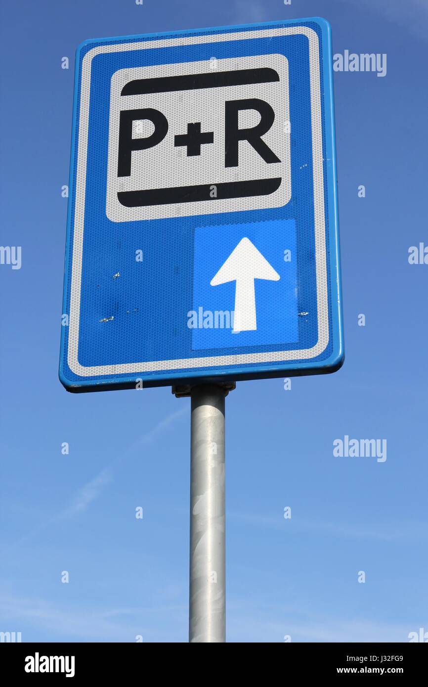 Dutch cartello stradale: park and ride Foto Stock