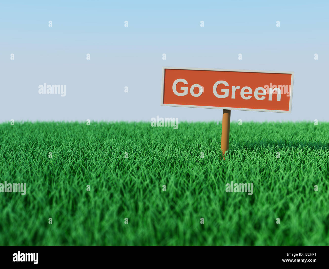 Go Green Concept - Immagine 3D rappresentata Foto Stock