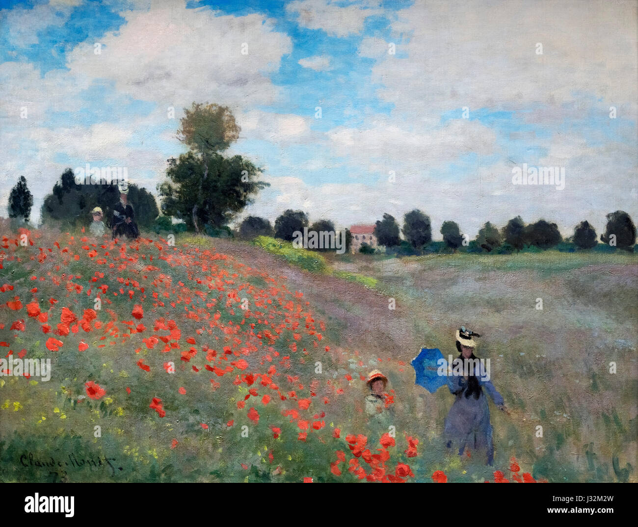 Monet. Pittura intitolata "Coquelicots' (Papaveri) da Claude Monet (1840-1926), olio su tela, 1873 Foto Stock