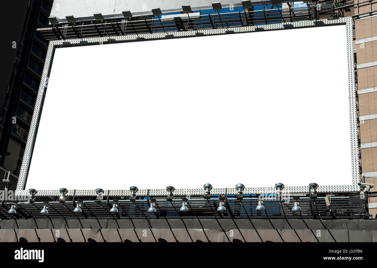 Un grande vuoto billboard urbano con spazio di copia Foto Stock
