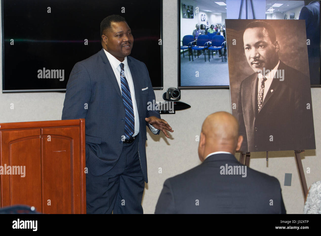 U.S. Customs and Border Protection ha ospitato un evento Martin Luther King Jr. A Washington, D.C. il 26 gennaio 2017, dove Maurice Gill, Assistente Capo della pattuglia di frontiera degli Stati Uniti, ha recitato l'iconico discorso "i have a Dream". L'evento si è concentrato sul ricordare, celebrare e agire sull'eredità del dottor King. Foto di donna Burton. Foto Stock