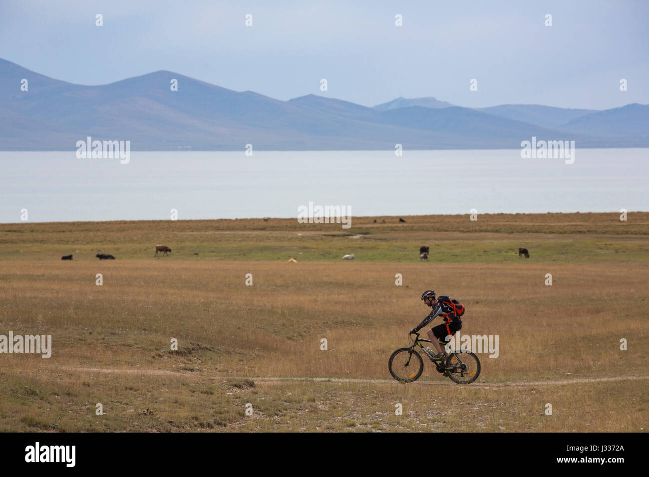 Turismo avventura in Kirghizistan vicino al lago Issyk Kul Foto Stock