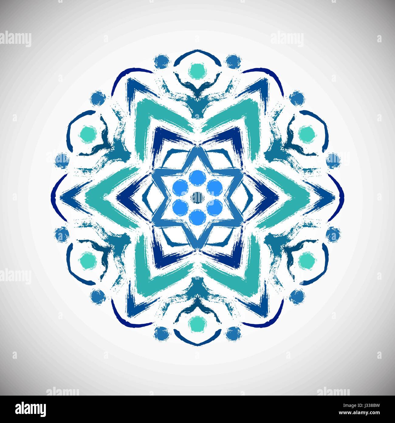 Dipinto di blu del logo di fiori Illustrazione Vettoriale