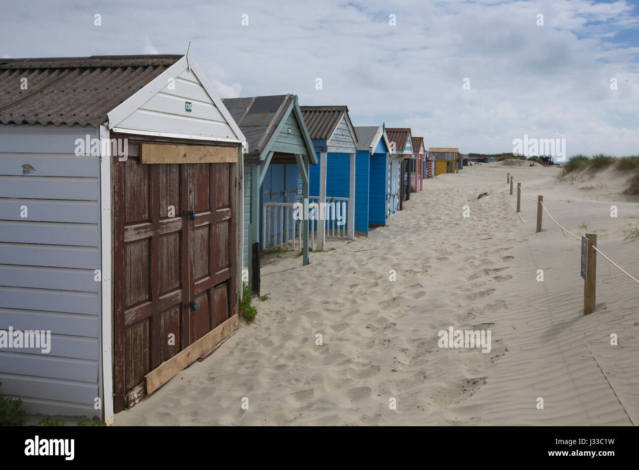 Incontaminata spiaggia sabbiosa di West Wittering sulla virilità penisola a Chichester distretto di West Sussex, in Inghilterra, Regno Unito Foto Stock