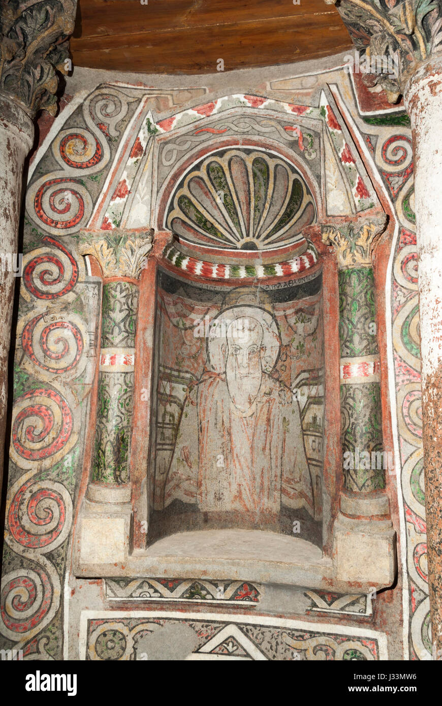 Tarda antichità cristiana dei primi dipinti a muro, Rosso Monastero, Sohag, Egitto Foto Stock