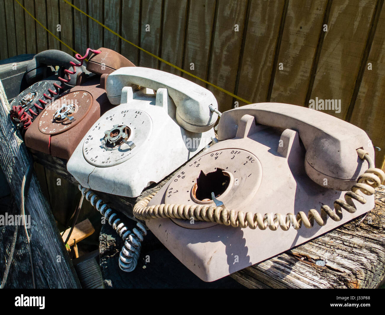 I vecchi telefoni collezione. Foto Stock