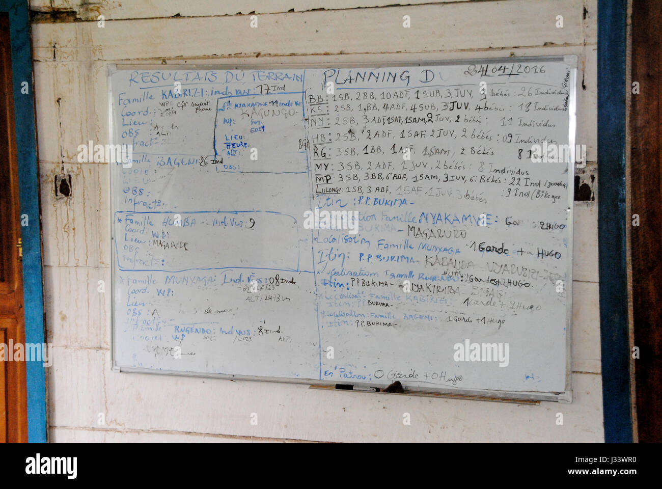 Scheda bianca pianificazione in Nord Kivu, NELLA REPUBBLICA DEMOCRATICA DEL CONGO Foto Stock