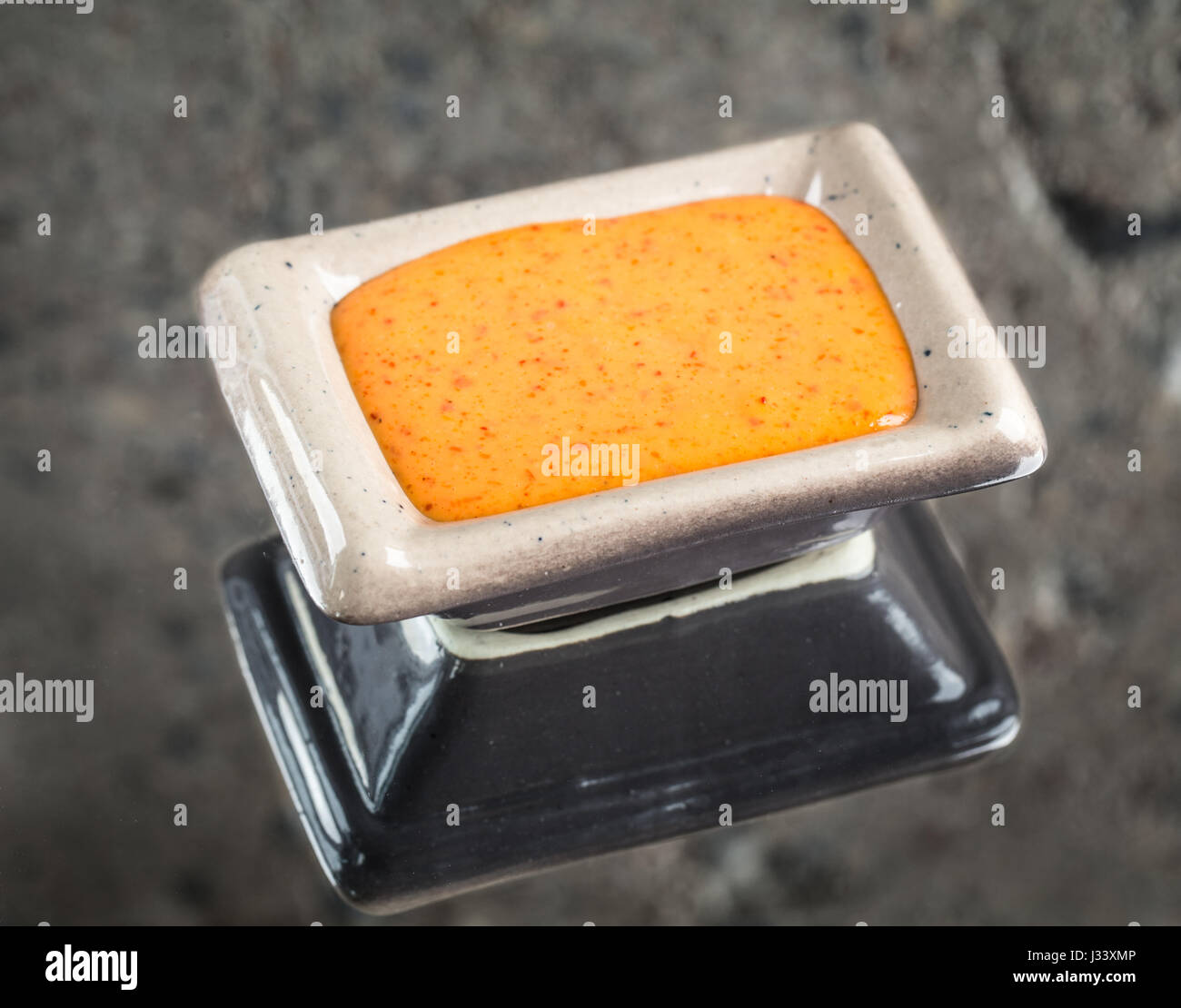Salsa piccante in una ciotola Foto Stock