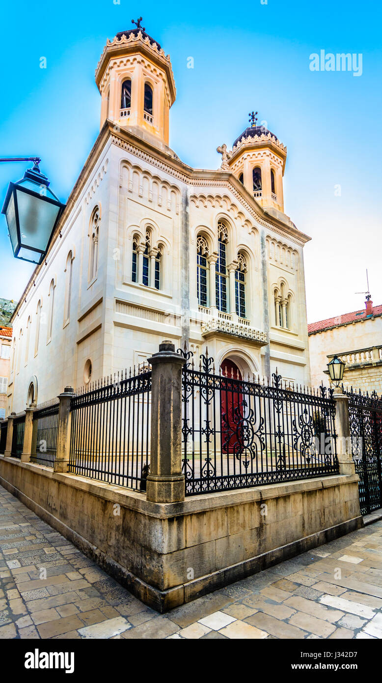 Vecchia chiesa ortodossa nella città di Dubrovnik, l'Europa. Foto Stock